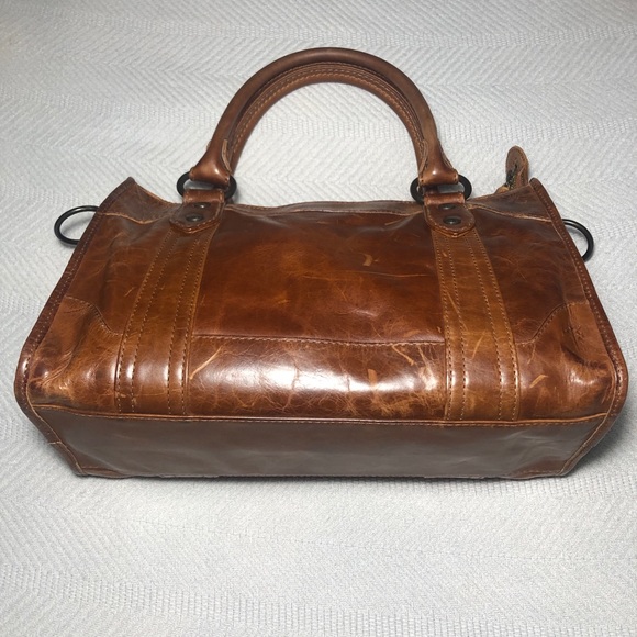 Frye Melissa Satchel Cognac Pull Up Leather NWT - Picture 8 of 9